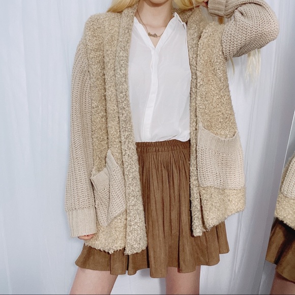 Sweaters - Sweater Cardigan Brown Beige